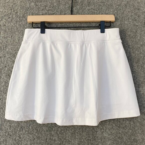 Slazenger Womens White Tennis Pickleball 14" Skort Size L Built-in Shorts Pocket - Picture 2 of 11